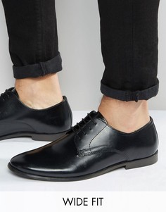 Кожаные туфли дерби для широкой стопы ASOS - Черный