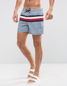 Синие шорты для плавания с фирменными полосками Tommy Hilfiger - Синий