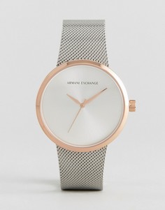 Часы из разных металлов с сетчатым ремешком Armani Exchange - Серебряный