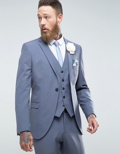 Эластичный облегающий пиджак Selected Homme - Синий