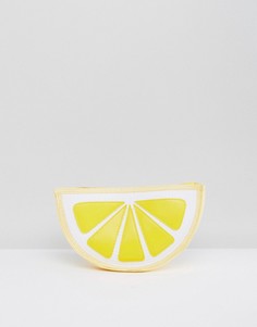 Соломенный пляжный клатч в форме лимона South Beach - Желтый