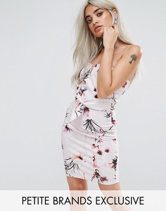 Облегающее платье с цветочным узором Missguided Petite - Бежевый