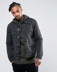 Темно-серая выбеленная джинсовая куртка ASOS - Серый