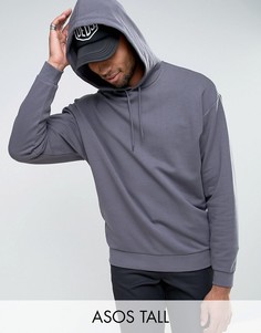 Черный oversize-худи ASOS TALL - Серый