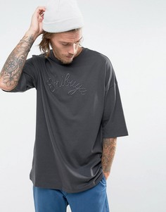 Oversize-футболка с вышивкой ASOS - Черный