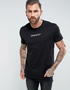 Свободная футболка с принтом римских цифр ASOS - Черный