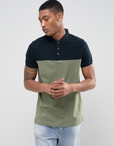 Футболка-поло со вставкой Brave Soul - Зеленый