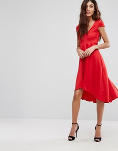 Приталенное платье миди для выпускного с асимметричным краем Be Jealous - Красный