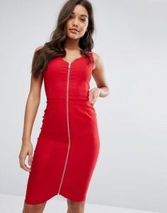 Платье-футляр на молнии с пряжками Vesper - Красный
