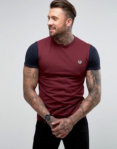 Красная футболка узкого кроя в стиле колор блок Fred Perry Sports Authentic - Красный