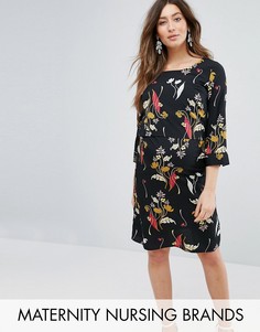 Платье для беременных и кормящих с цветочным принтом Mamalicious - Белый Mama.Licious