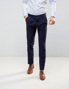 Темно-синие узкие брюки из фактурной ткани ASOS WEDDING - Темно-синий