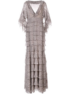 платье-кейп с леопардовым принтом   J. Mendel