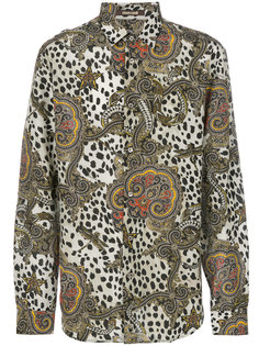 рубашка с леопардовым принтом Roberto Cavalli