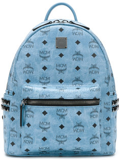 logo print embellished backpack MCM