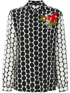 floral embroidery trim contrast shirt Etro