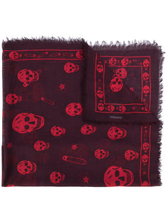 skull and paper clip scarf Alexander McQueen