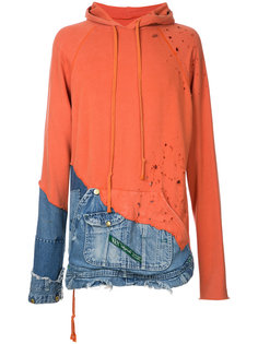 лоскутная толстовка на молнии с капюшоном Greg Lauren
