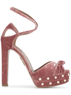 босоножки Harlow с декором из жемчужин Aquazzura