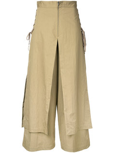 ярусные широкие брюки со шнуровкой  G.V.G.V.