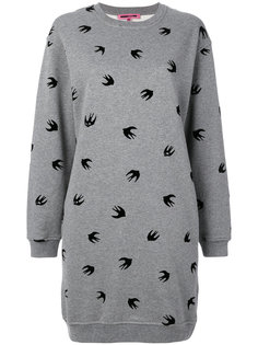 flocked swallow sweatshirt dress McQ Alexander McQueen