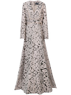платье с леопардовым узором и V-образным вырезом  J. Mendel