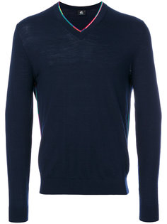 multicolour trim V-neck sweater Ps By Paul Smith