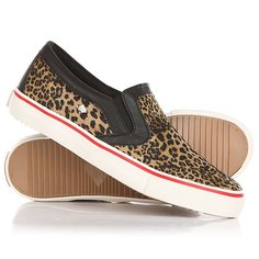 Слипоны женские British Knigths Jam Brown Leopard/Black/Red