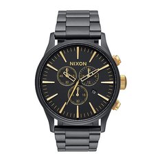 Часы Nixon Sentry Chrono Matte Black/Gold