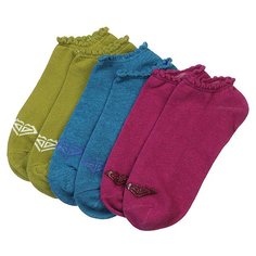 Носки низкие женские Roxy 3pk No Showhthr Gripper Logo Ns Multi