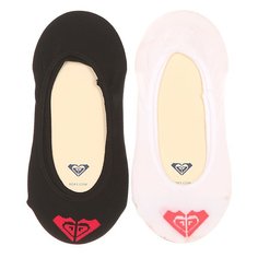 Носки низкие женские Roxy 2pk Microf. Basic Logo Invisib Black / White