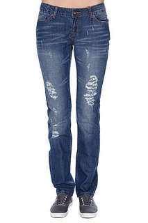 Джинсы узкие женские Zoo York Skinny Fit Denim Lt Destroy