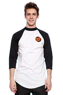 Футболка Santa Cruz Other Dot Raglan White/Black