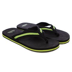 Шлепанцы Urban Classics Flip Flops Black/Limegreen