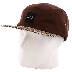 Бейсболка пятипанелька Huf Retro Volley Brown