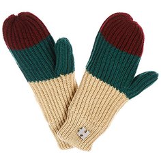 Варежки женские Harrison Beatrice Gloves Beige/Dark Green/Wine