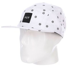 Бейсболка пятипанелька Huf Circle H Volley White/Black