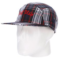 Бейсболка пятипанелька Huf Usa Plaid Moon Cap Red/ Blue/White