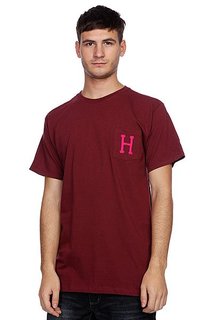 Футболка Huf Classic H Pocket Tee Burgandy