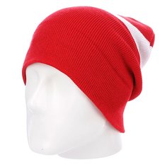 Шапка носок Diamond Cities Fold Beanie Red/White