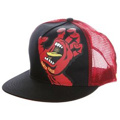 Бейсболка с сеткой Santa Cruz Screaming Hand Trucker Black/Red