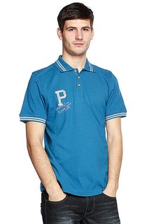 Поло Picture Organic College Men Polo Tee Blue Petrol