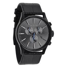 Часы Nixon Sentry Chrono Leather Black Gator