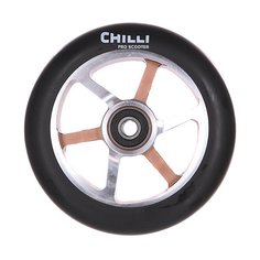 Колесо для самоката Chilli 6-Spoke 110Mm Black/Pu-Silver Choco Core Silver/Choco
