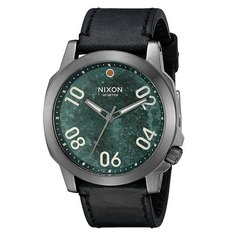 Часы Nixon Ranger 45 Leather Gunmetal/Green Oxyde