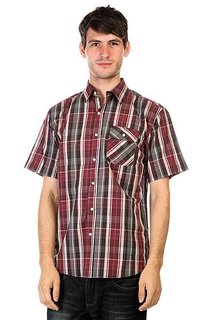 Рубашка Huf Fitzgerald Gingham L/S Button Up Burgundy/Grey