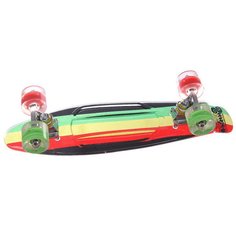 Скейт мини круизер Sunset Rasta Grip Complete Rasta Stripe Deck R/Y/G Red/Green Wheels 6 x 22 (56 см)