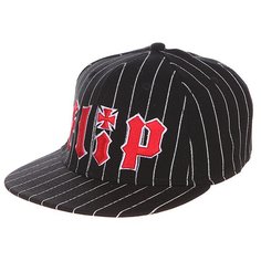 Бейсболка с прямым козырьком Flip Pinstriped Stretch Black