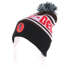 Шапка с помпоном TrueSpin Cobra Pom Beanie Brown/White/Black
