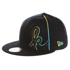 Бейсболка с прямым козырьком Krux Kaveman New Era 59 Fifty Black